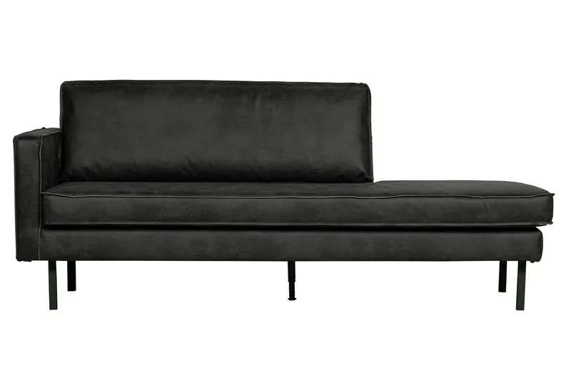 Lissbon Daybed i Skinn - Svart - Møbler - Sofaer - Dagsenger - Dagseng dobbeltseng
