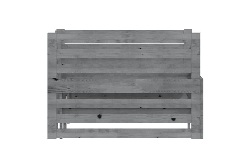 Uttrekkbar dagseng grå heltre furu 2x(90x200) cm - Grå - Dagsenger