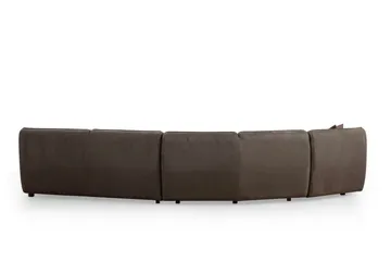 Damor 5-seter L-formet Buet Sofa i Fløyel - Brun - Møbler - Sofaer - Fløyelssofaer