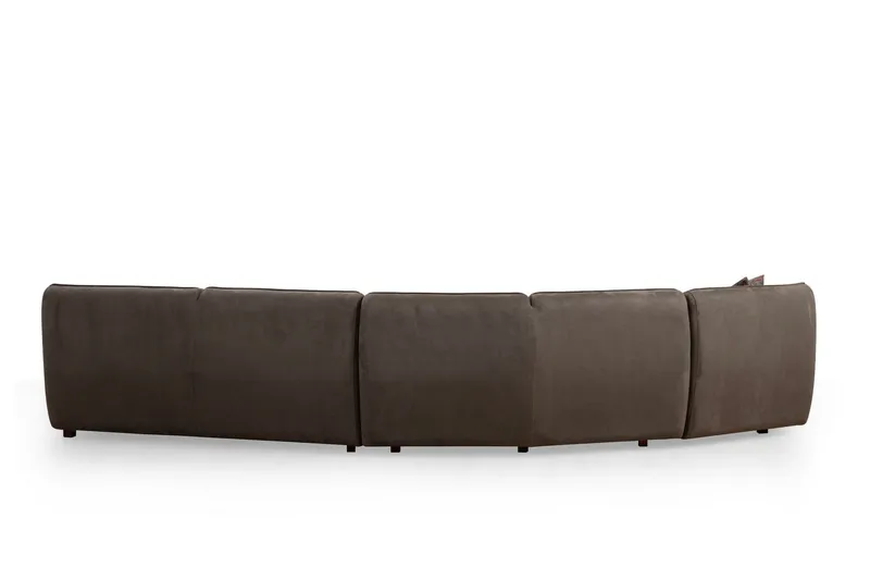 Damor 5-seter L-formet Buet Sofa i Fløyel - Brun - Møbler - Sofaer - Fløyelssofaer