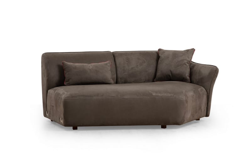 Damor 5-seter L-formet Buet Sofa i Fløyel - Brun - Møbler - Sofaer - Fløyelssofaer