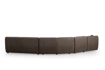 Damor 5-seter L-formet Buet Sofa i Fløyel - Brun - Møbler - Sofaer - Fløyelssofaer