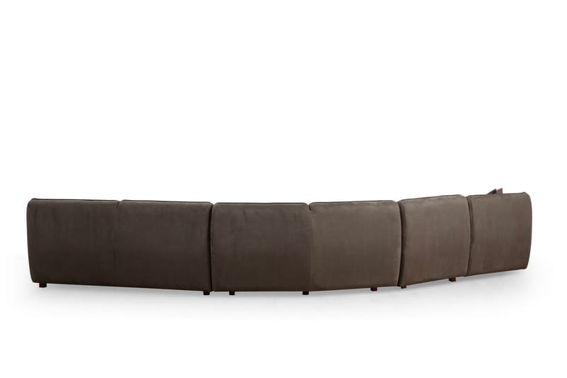 Damor 5-seter L-formet Buet Sofa i Fløyel - Brun - Møbler - Sofaer - Fløyelssofaer