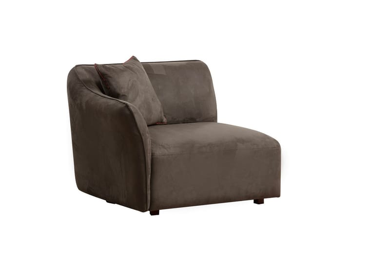 Damor 5-seter L-formet Buet Sofa i Fløyel - Brun - Møbler - Sofaer - Fløyelssofaer