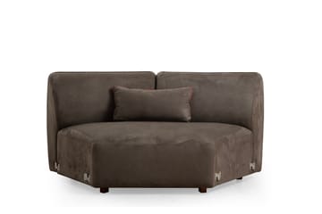 Damor 5-seter L-formet Buet Sofa i Fløyel - Brun - Møbler - Sofaer - Fløyelssofaer