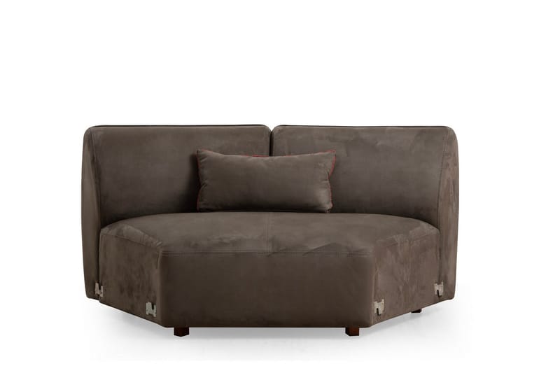 Damor 5-seter L-formet Buet Sofa i Fløyel - Brun - Møbler - Sofaer - Fløyelssofaer