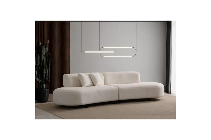 Dariya Svängd Sofa 3-sits - Krem - Møbler - Sofaer - 3 seter sofa