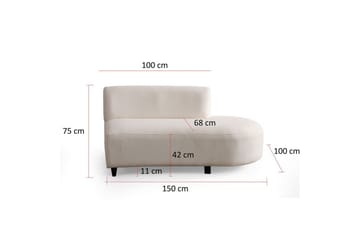 Dariya Svängd Sofa 3-sits - Krem - Møbler - Sofaer - 3 seter sofa