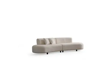Dariya Svängd Sofa 3-sits - Krem - Møbler - Sofaer - 3 seter sofa