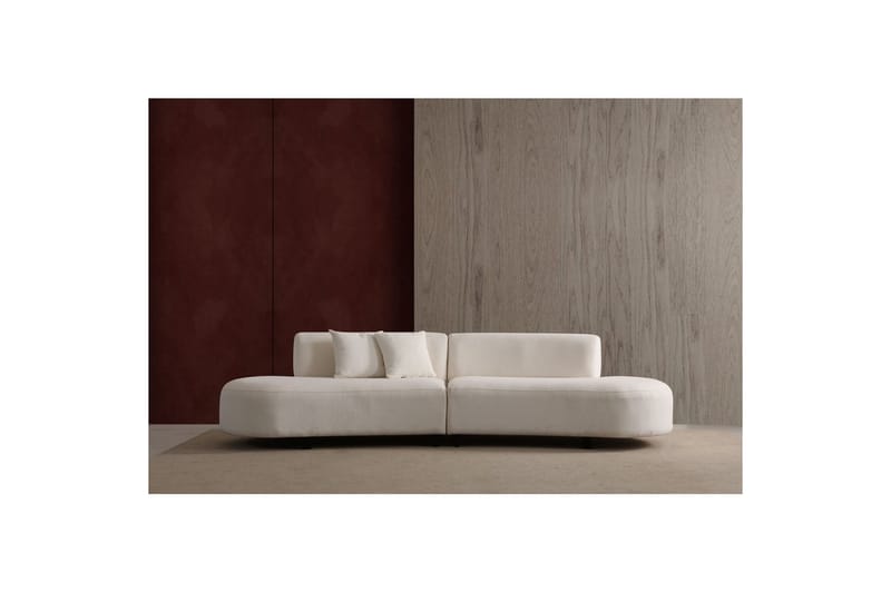 Dariya Svängd Sofa 3-sits - Krem - Møbler - Sofaer - 3 seter sofa
