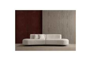 Dariya Svängd Sofa 3-sits - Krem - Møbler - Sofaer - 3 seter sofa