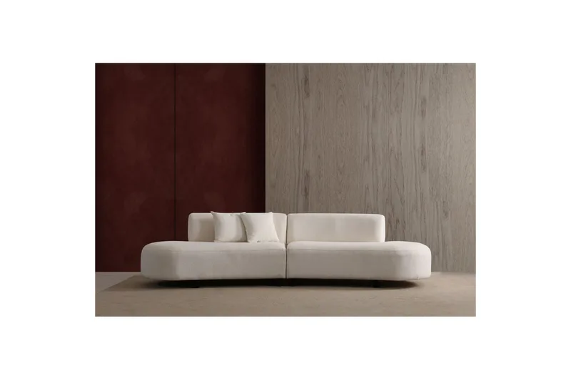 Dariya Svängd Sofa 3-sits - Krem - Møbler - Sofaer - 3 seter sofa