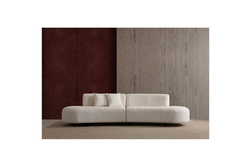 Dariya Svängd Sofa 3-sits - Krem - Møbler - Sofaer - 3 seter sofa