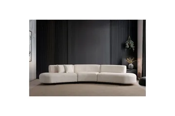 Dariya Svängd Sofa 4-sits - Krem - Møbler - Sofaer - 4 seter sofa