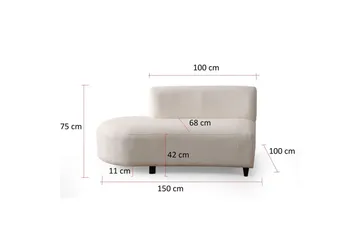 Dariya Svängd Sofa 4-sits - Krem - Møbler - Sofaer - 4 seter sofa