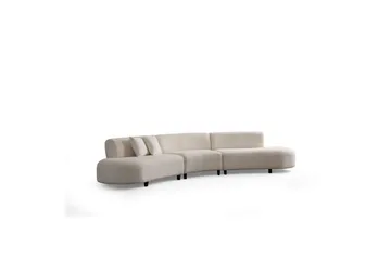 Dariya Svängd Sofa 4-sits - Krem - Møbler - Sofaer - 4 seter sofa