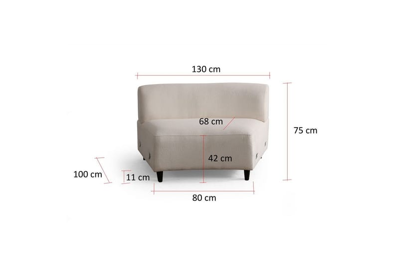 Dariya Svängd Sofa 4-sits - Krem - Møbler - Sofaer - 4 seter sofa