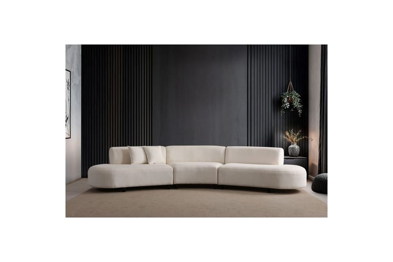 Dariya Svängd Sofa 4-sits - Krem - Møbler - Sofaer - 4 seter sofa