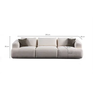 Dashwood 3-seters sofa - Hvit - Møbler - Sofaer - 3 seter sofa