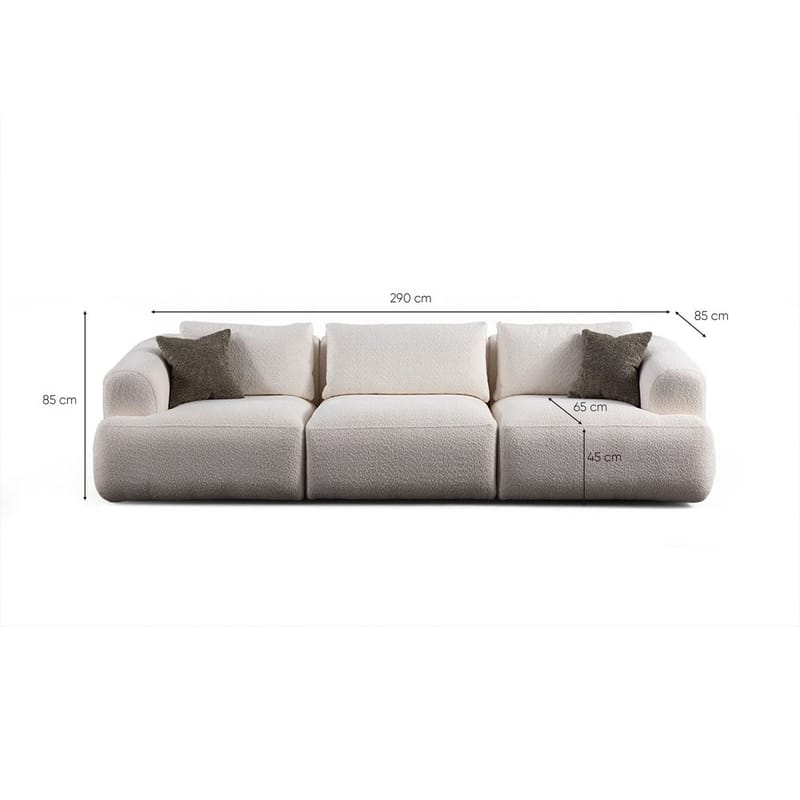 Dashwood 3-seters sofa - Hvit - Møbler - Sofaer - 3 seter sofa
