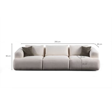 Dashwood 3-seters sofa - Hvit - Møbler - Sofaer - 3 seter sofa