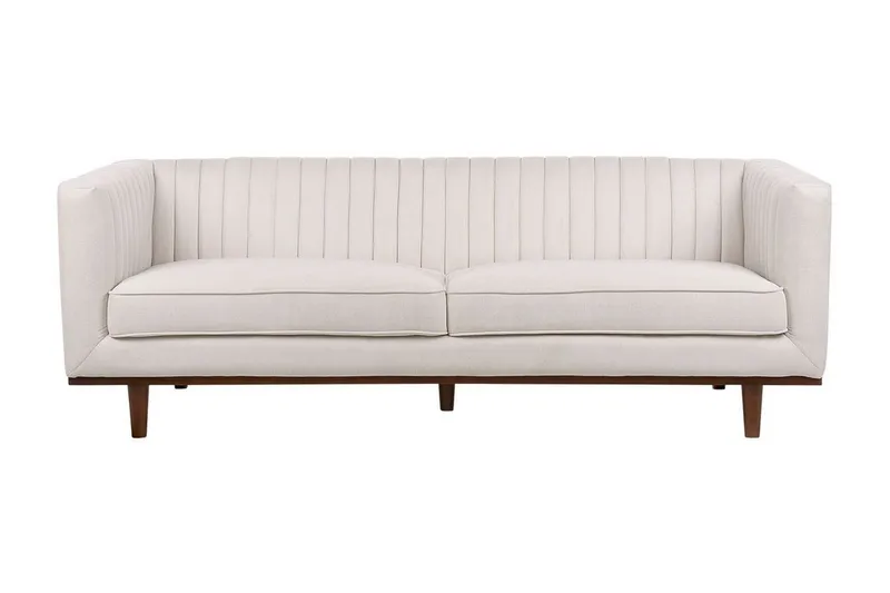 Daymian Sofa 3-seter, Beige/Mørkt tre