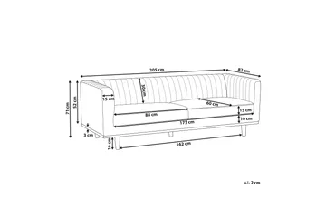 Daymian Sofa 3-seter - Brun/Mørkt tre - Møbler - Sofaer - 3 seter sofa