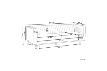 Daymian Sofa 3-seter - Brun/Mørkt tre - Møbler - Sofaer - 3 seter sofa