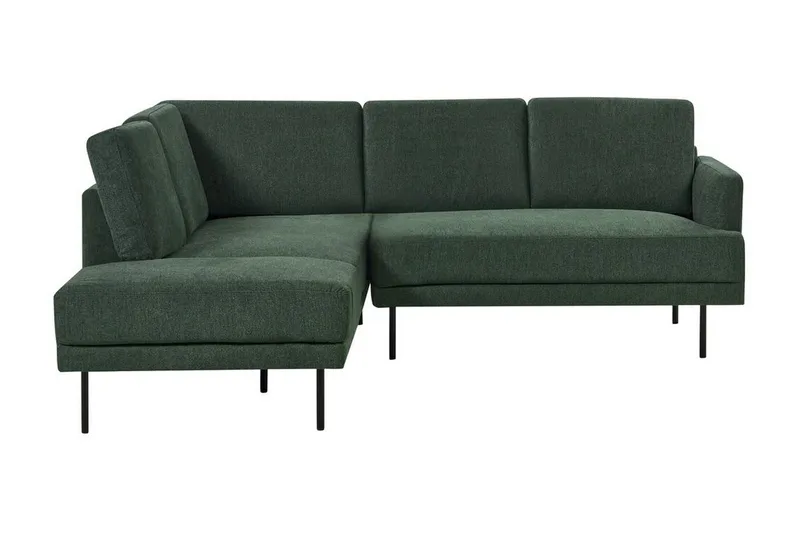 Deajna 4-seter Venstrevendt Hjørnesofa med Divan og Sjeselong i Stoff, Mørkegrønn