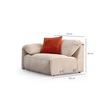 Derebasi 4-seters Hjørnesofa - Kremhvit - Møbler - Sofaer - Hjørnesofaer - Hjørnesofa med divan