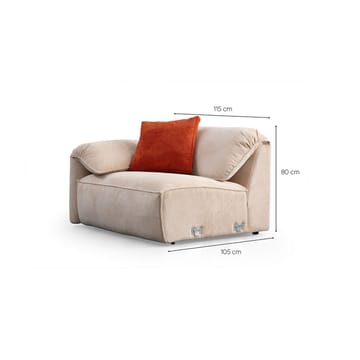 Derebasi 4-seters Hjørnesofa - Kremhvit - Møbler - Sofaer - Hjørnesofaer