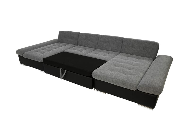 Dewitt Sovesofa med Dobbel Sjeselong 4-seter i Fløyel - Gul - Møbler - Sofaer - Fløyelssofaer