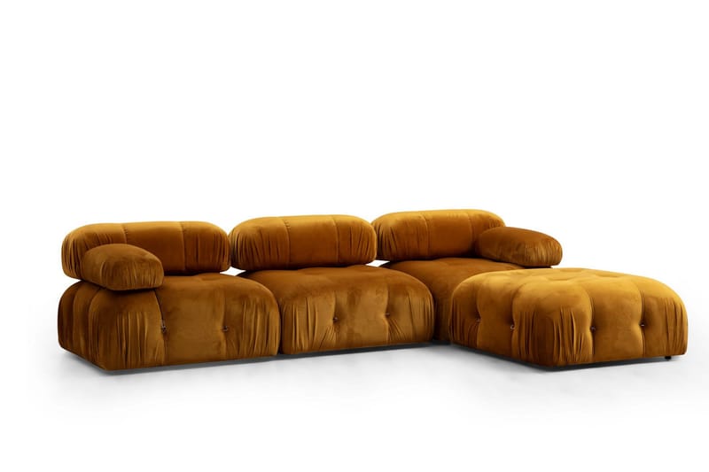 Divansofa 3-seters Belgin - Brun - 3 seters sofa med divan - Sofaer med sjeselong