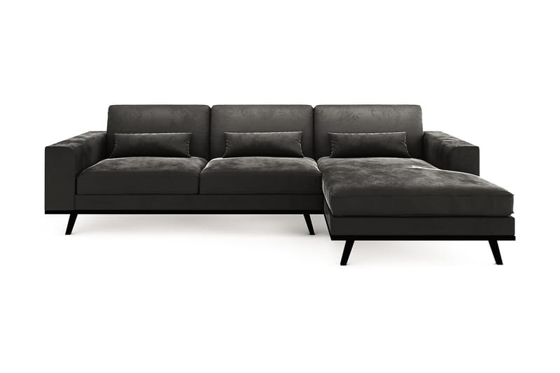 Divansofa Haga Fløyel - Grå - Fløyelssofaer - Sofaer med sjeselong