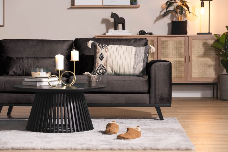 Divansofa Haga Fløyel - Grå - Fløyelssofaer - Sofaer med sjeselong