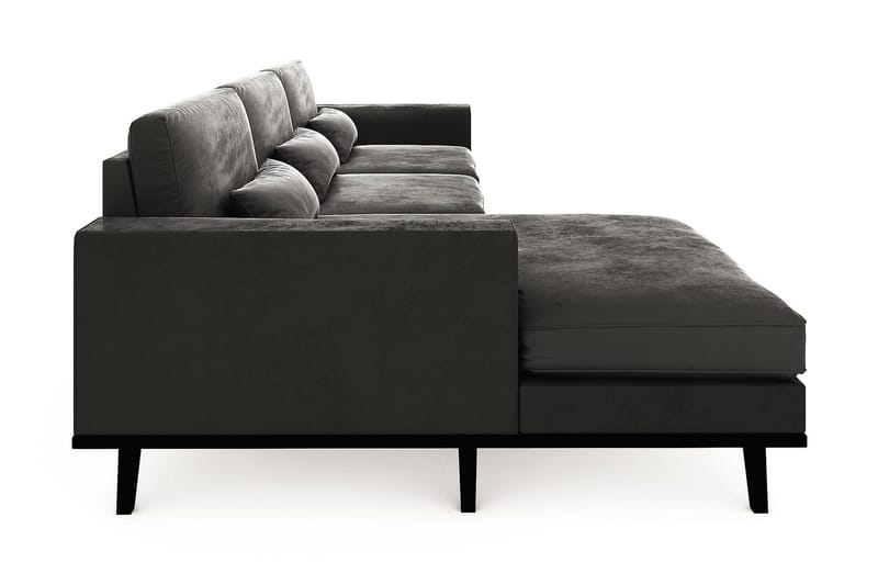 Divansofa Haga Fløyel - Grå - Fløyelssofaer - Sofaer med sjeselong