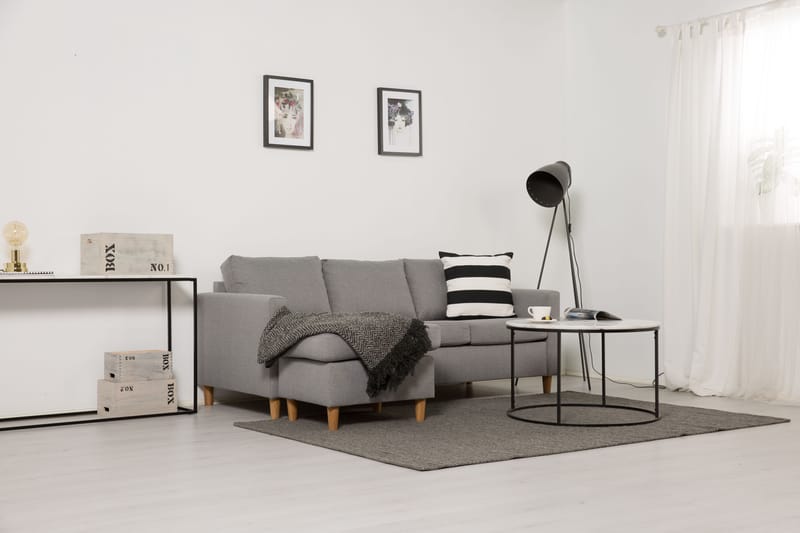 Divansofa Yen 3-seter Vendbar - Lysgrå - 3 seters sofa med divan - Sofaer med sjeselong