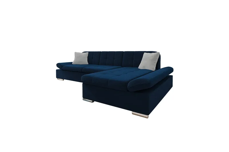 Djerra Sofa med Divan 3-seter, Blå/Lys grå