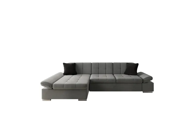 Djerra Sofa med Divan 3-seter, Grå/Svart