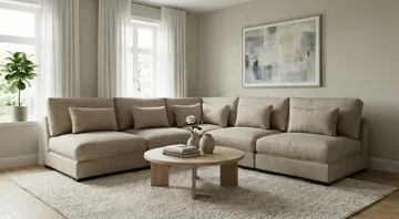 Dubai hjørnesofa ekstra dyp i Chenille - Brun - Møbler - Sofaer - Hjørnesofaer