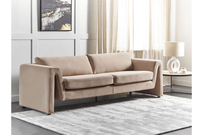Durran Sofa 3-seter - Beige/Svart - Møbler - Sofaer - Fløyelssofaer