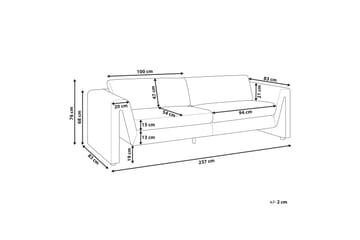 Durran Sofa 3-seter - Beige/Svart - Møbler - Sofaer - Fløyelssofaer
