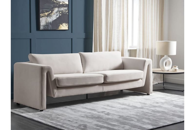 Durran Sofa 3-seter - Beige/Svart - Møbler - Sofaer - Fløyelssofaer