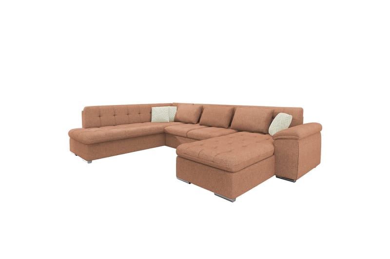Dynir Sofa med Sjeselong og Divan 4-seter, Brun/Beige
