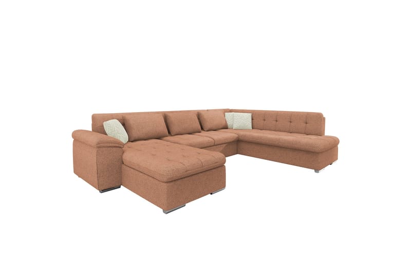 Dynir Sofa med Sjeselong og Divan 4-seter, Brun/Beige