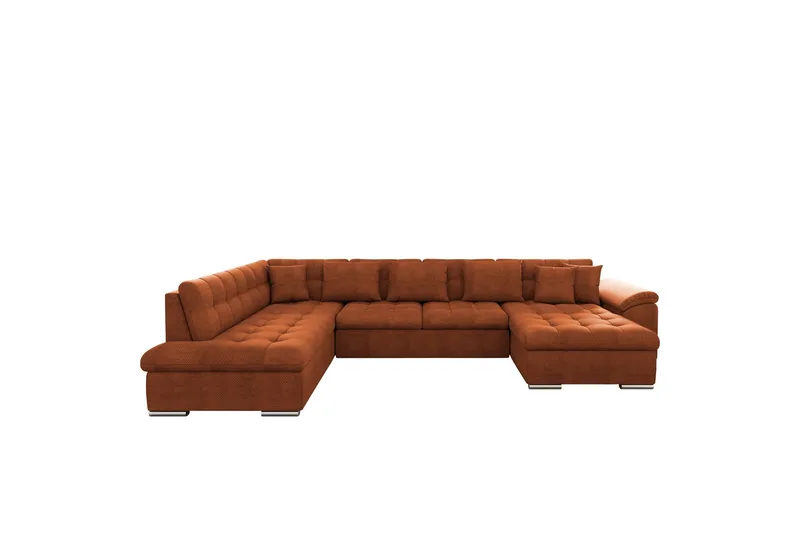Dynir Sofa med Sjeselong og Divan 4-seter, Oransje