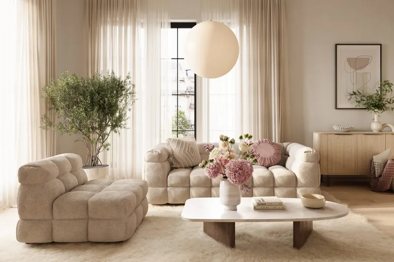 Elise 3-seters Sofa - Beige - Møbler - Sofaer - 3 seter sofa