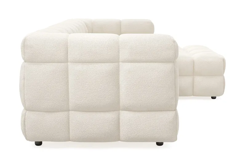 Elise 4-seters Høyrevendt L-formet Boblete Divansofa 274 cm i Bouclé - Kremhvit - Møbler - Sofaer - Sofaer med sjeselong - 4 seters sofa med divan