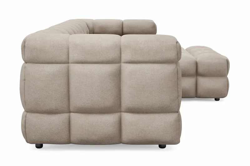 Elise 4-seters Høyrevendt L-formet Boblete Divansofa 274 cm i Stoff - Beige - Møbler - Sofaer - Sofaer med sjeselong - 4 seters sofa med divan
