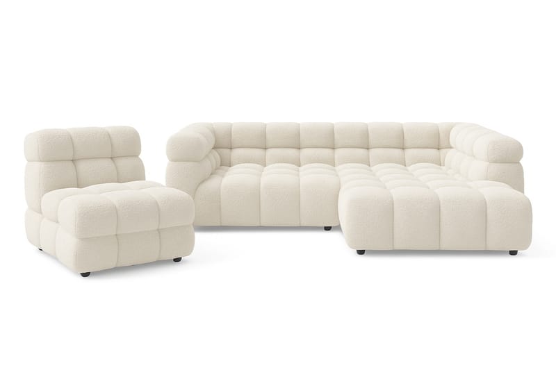 Elise Boblete Sofagruppe 3-seter Divansofa Høyre + Lenestol - Beige - Møbler - Sofaer - Sofagrupper